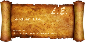 Lendler Etel névjegykártya